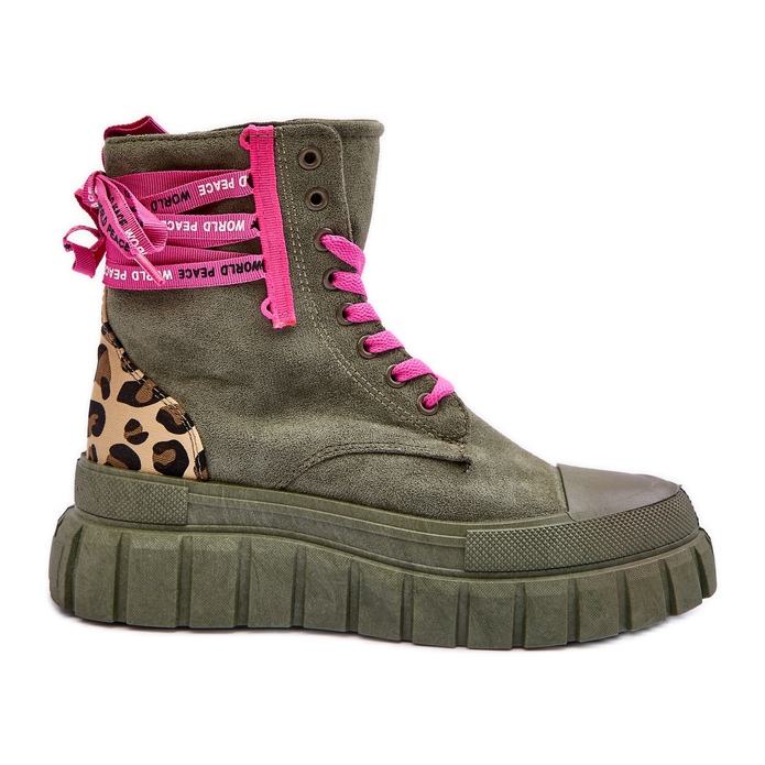 Women's Suede Platform Ankle Boots Green Rafter