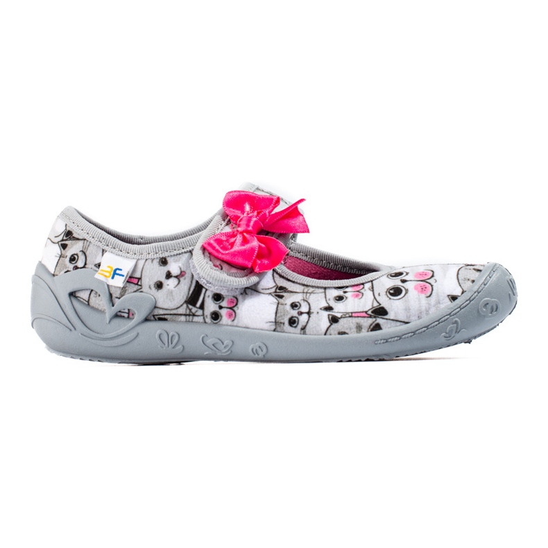 Gray slippers for girls with a Shelovet bow grey
