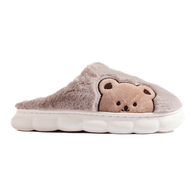 Women's slippers with a teddy bear dark beige Shelovet brown Women's slippers with a teddy bear dark beige Shelovet brown