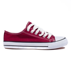 Women's low burgundy Shelovet sneakers red