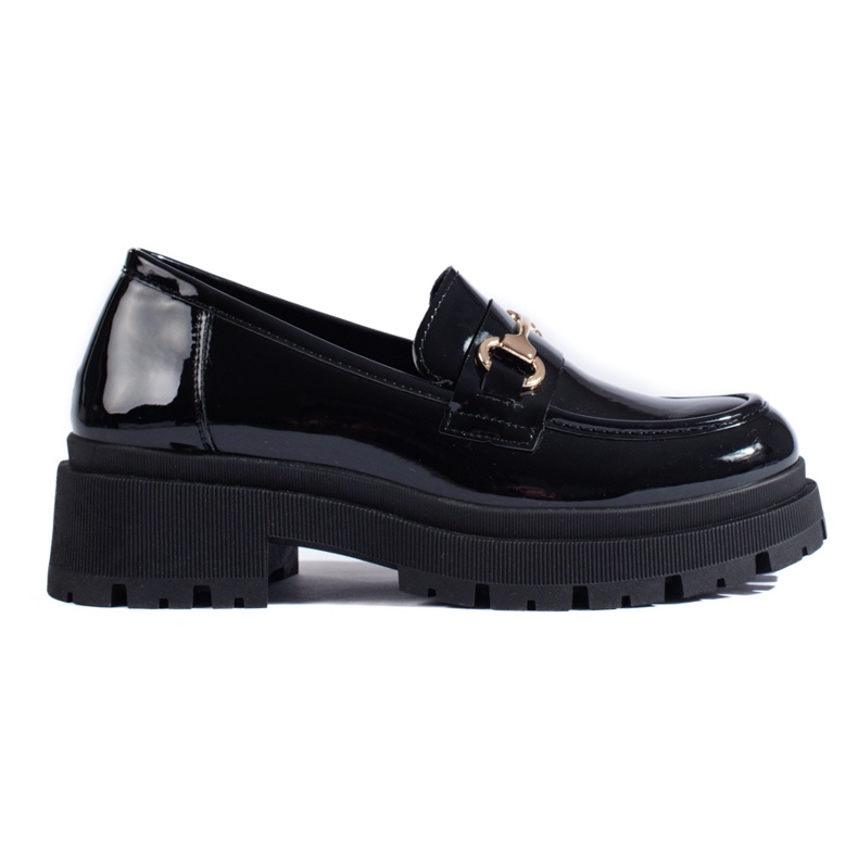 Shelovet patent leather loafers with thick soles black