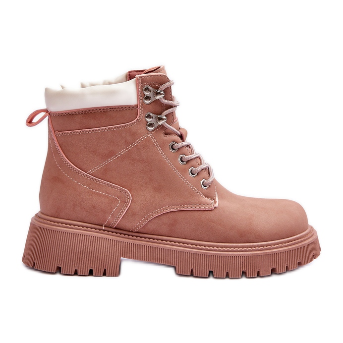 Women's Leather Warm Trappers Pink Poles Women's Leather Warm Trappers Pink Poles