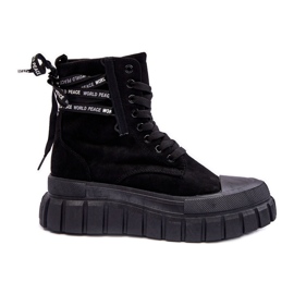 Women's Suede Platform Boots Black Rafter
