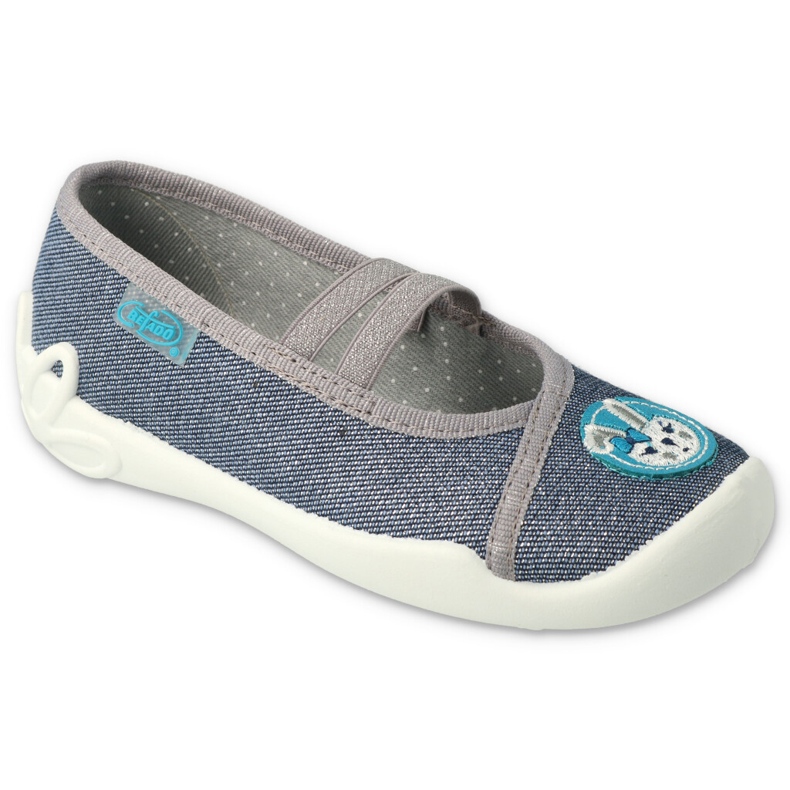 Befado children's slippers with a rabbit 116X298 grey/silver