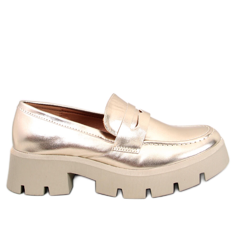 Gold platform deals loafers