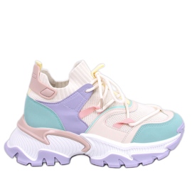 Beals Purple colorful wedge sneakers violet