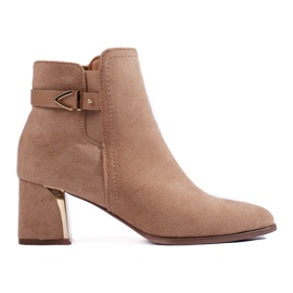 Women's beige suede boots from Shelovet