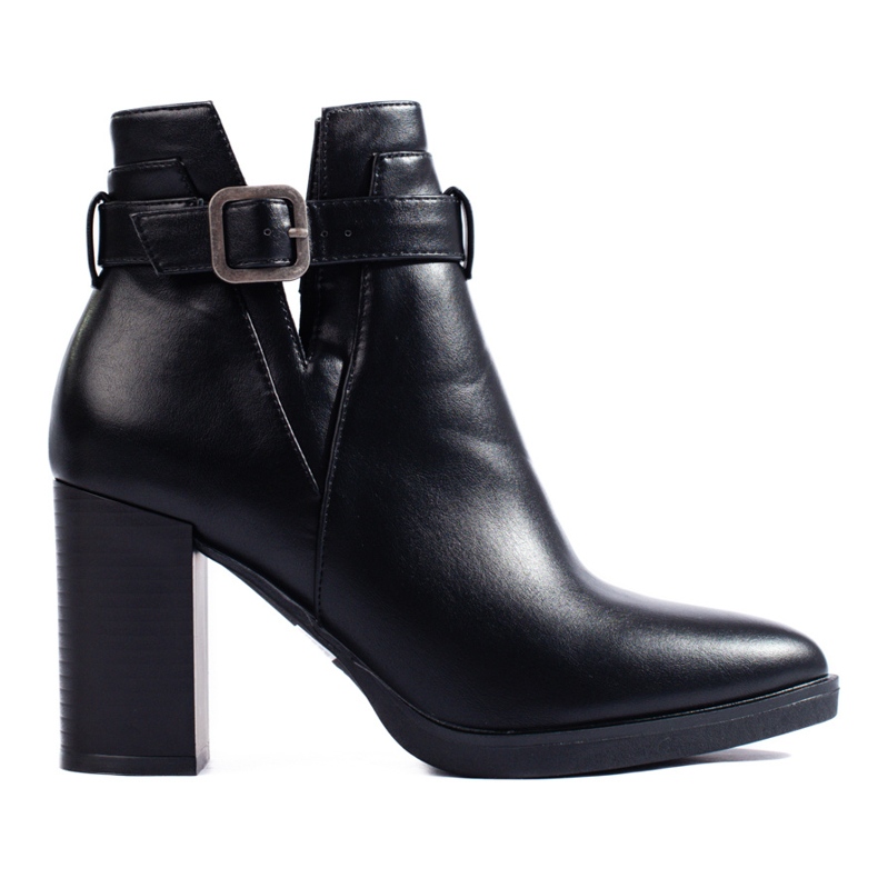 Women's black classic cut-out boots Shelovet