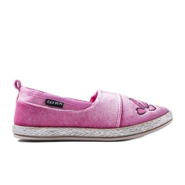 Dark pink velor ballerinas from Patria