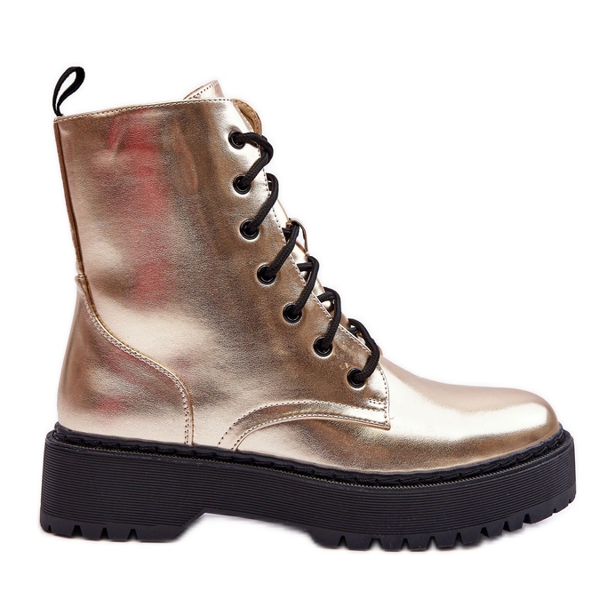 FB2 Leather Metallic Worker Boots Gold Teflorna golden FB2 Leather Metallic Worker Boots Gold Teflorna golden