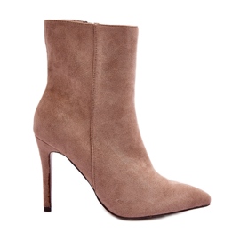 FB2 Eberpia Beige Suede High Heel Boots