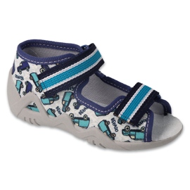 Befado children's sandals with leather insole 350P045, gray with cars grey Befado children's sandals with leather insole 350P045, gray with cars grey