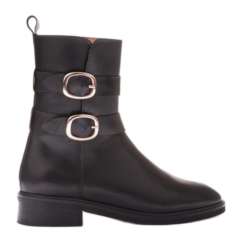 Marco Shoes Boots with a gold buckle black Marco Shoes Boots with a gold buckle black