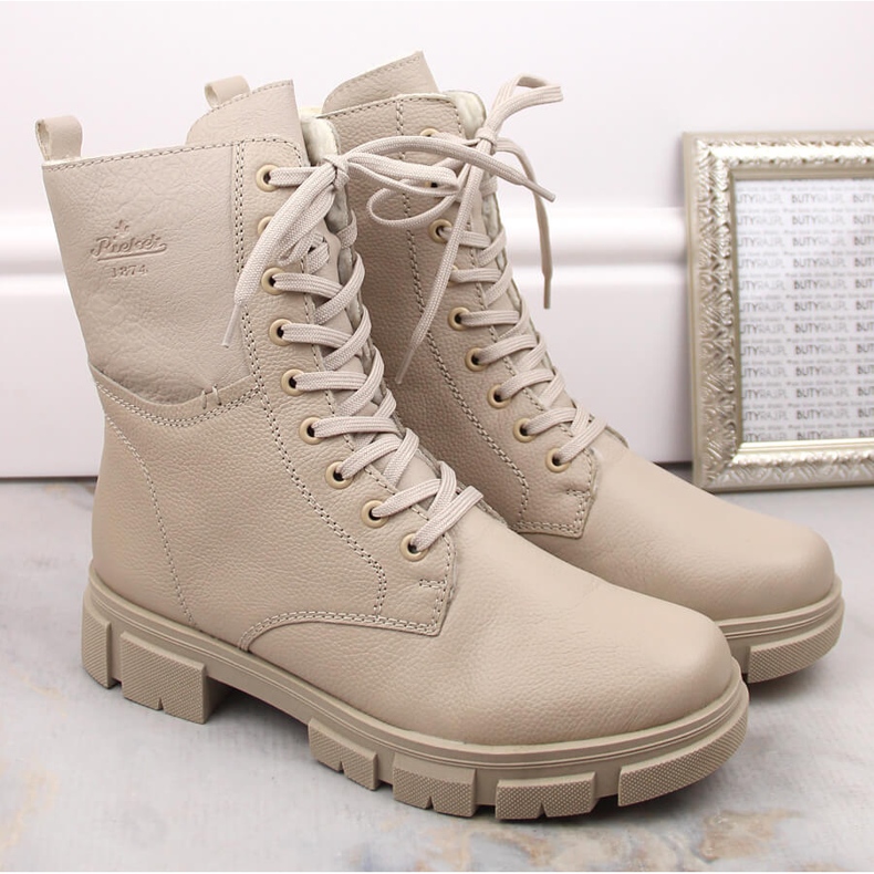 Comfortable women's boots insulated beige Rieker Y7116-60 Comfortable women's boots insulated beige Rieker Y7116-60