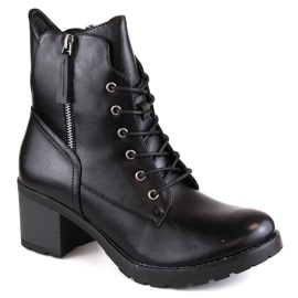 Women's boots on a post and platform black Potocki SZ12181 Women's boots on a post and platform black Potocki SZ12181