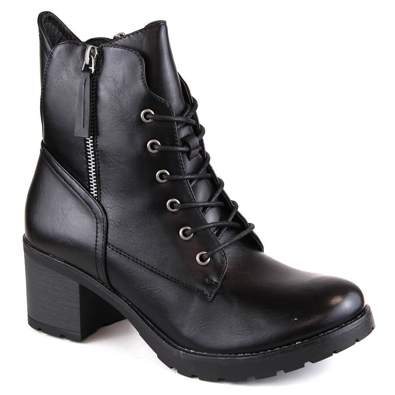 Women's boots on a post and platform black Potocki SZ12181