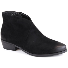 Women's black suede cowboy boots Potocki SZ12188