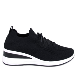 Leakes Black wedge sneakers