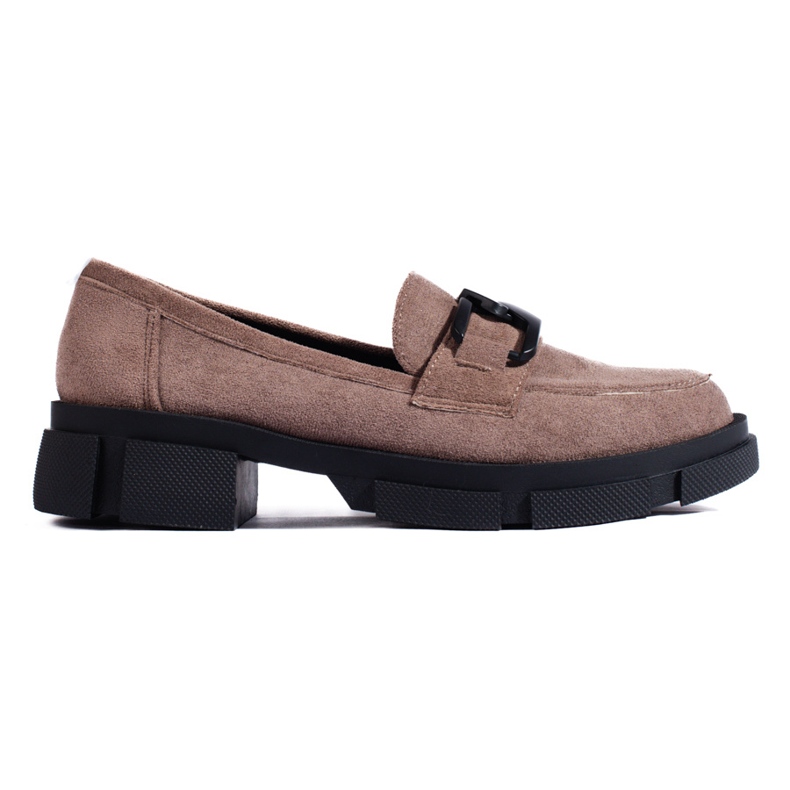 Dark beige suede loafers from Shelovet
