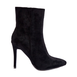 FB2 Black Suede High Heel Boots Eberpia