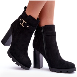 FB2 Suede Boots On A High Heel Black Liani FB2 Suede Boots On A High Heel Black Liani