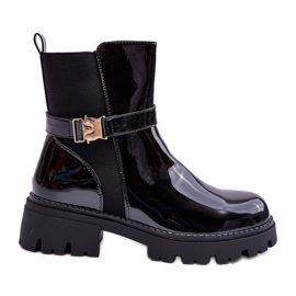 FB2 Lacquered Women's Jodhpur Boots Black Elspetia