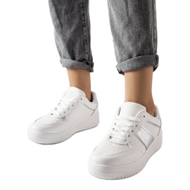 White and silver sports sneakers from Parma