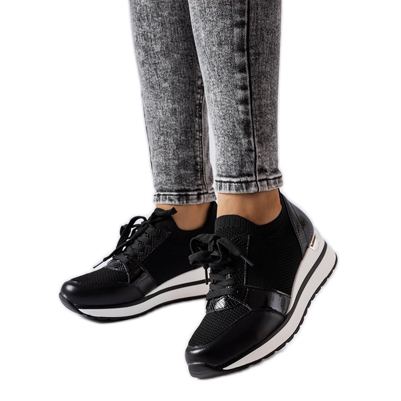 Inna Black wedge sneakers from Bellante Inna Black wedge sneakers from Bellante