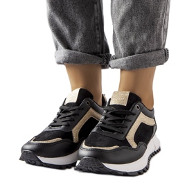 Inna Black sneakers with glitter decoration from Busso