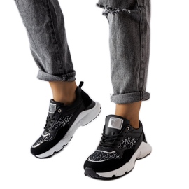 Black sneakers with silver decoration from Rio white