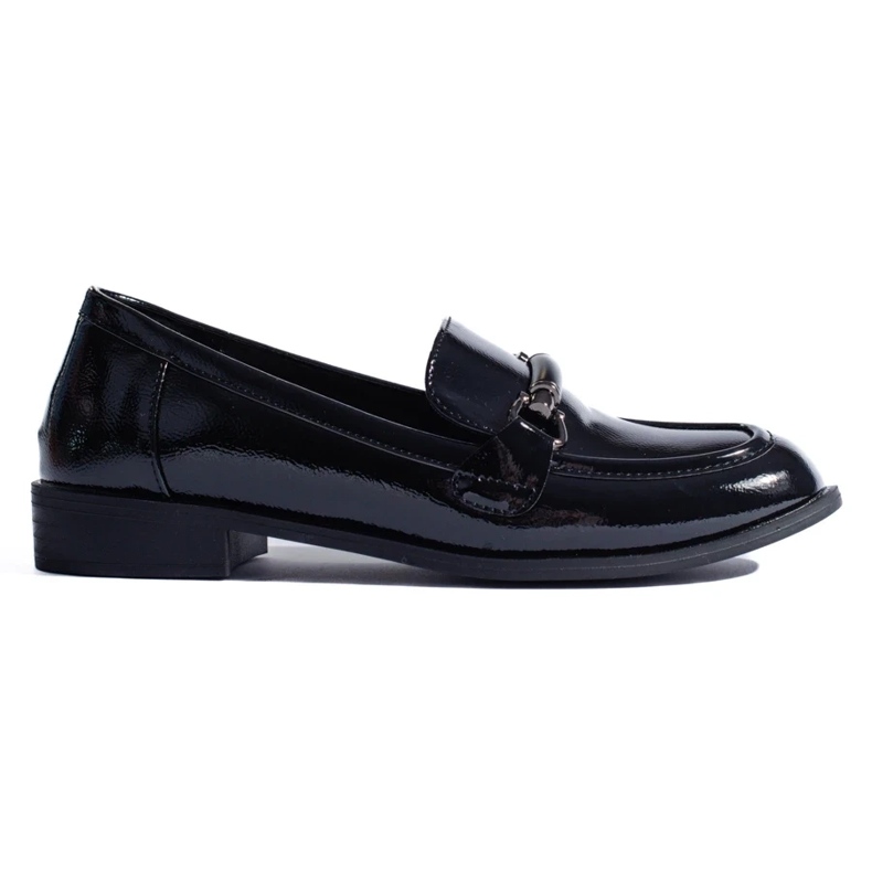 Shelovet black lacquer classic loafers