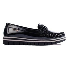 Patent black Shelovet platform loafers