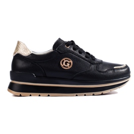 Black leather platform trainers from Shelovet