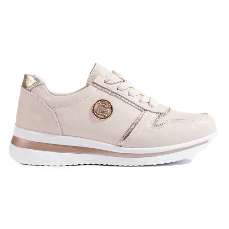 Shelovet beige leather sneakers