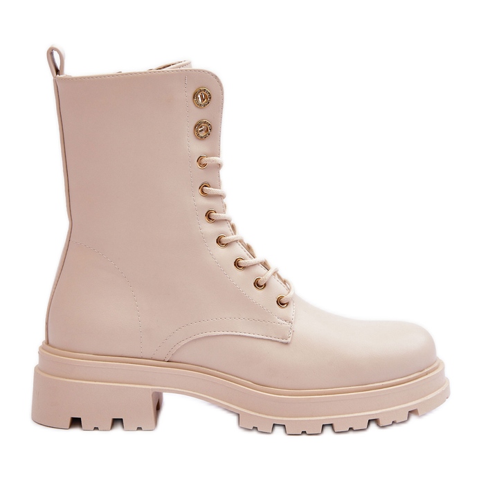 Vinceza Worker Ankle Boots Beige Yemannis Vinceza Worker Ankle Boots Beige Yemannis