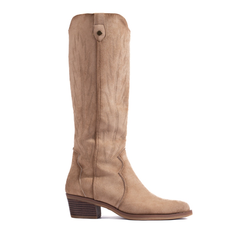Shelovet beige suede cowboy boots