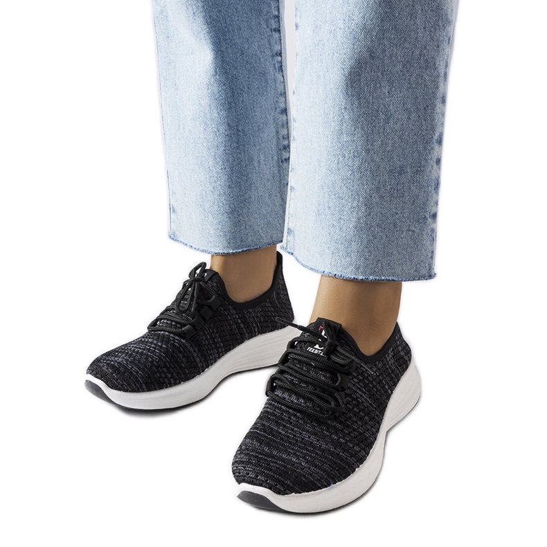 Black fabric sneakers from Tommaso