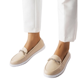 Beige loafers with rhinestones from Paola