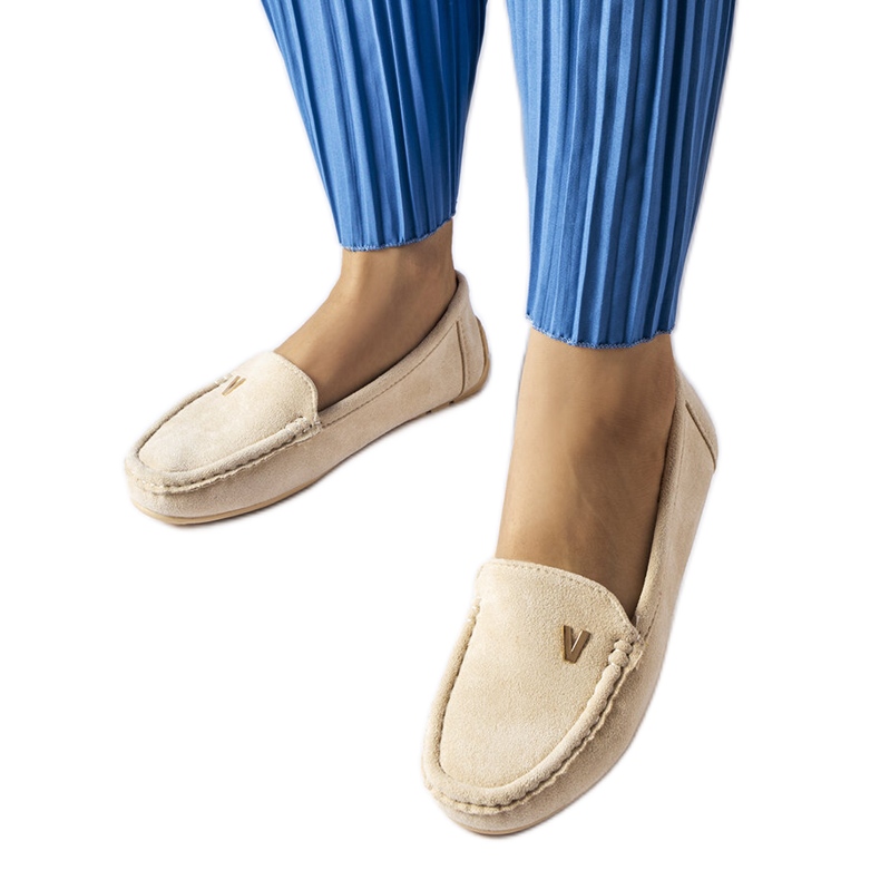 Beige eco-suede loafers from Beltsville Beige eco-suede loafers from Beltsville