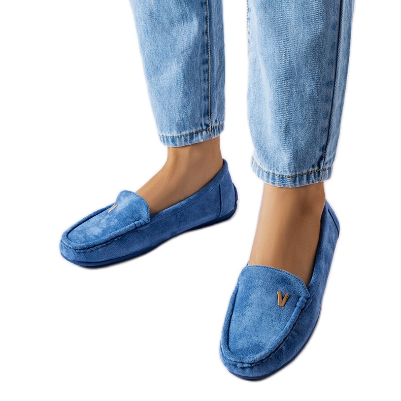 Blue eco-suede loafers from Beltsville