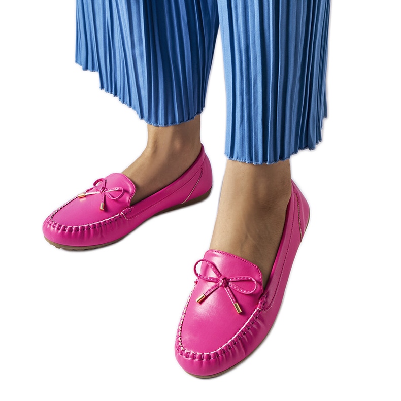 Via Foria pink bow loafers