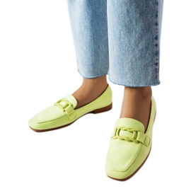 Green buckle loafers from Alighiero