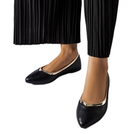 Vittorio black pointed toe ballet flats