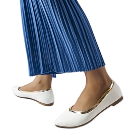 Vittorio white pointy toe ballet flats Vittorio white pointy toe ballet flats