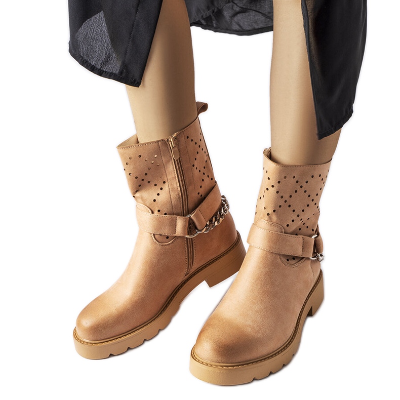 Beige openwork boots with chain from Procopio