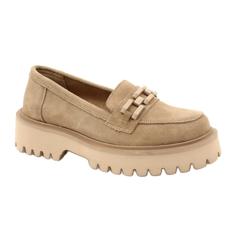 Suede moccasins with decoration Filippo DP4792/23 BE beige