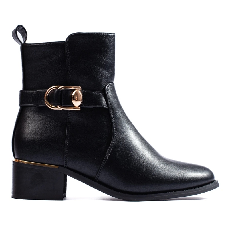 Black low heel boots from Shelovet