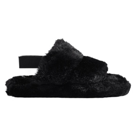 Women's fur slippers Shelovet black
