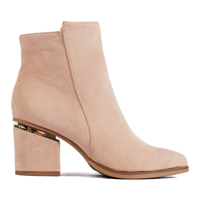 Light beige suede ankle boots from Shelovet