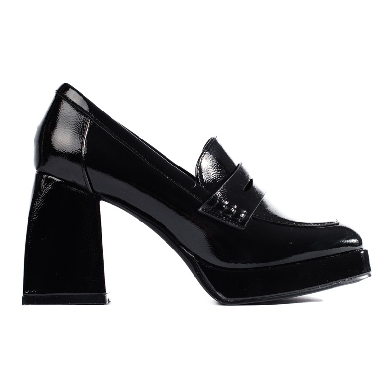 Patent black high-heeled shoes from Shelovet